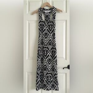 T-bags Los Angeles Bodycon Double Lined Tribal Aztec Print MIDI Dress SZ XS